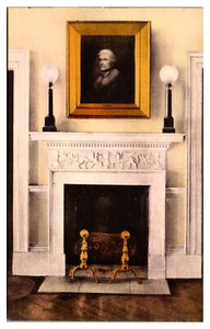 Handkolorierter Monticello, Mantel in Empfangshalle, Charlottesville, VA - Bild 1 von 2