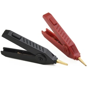 2 St??ck / Set Clip Kelvin Kupfer Gold Platte / LCR Test Clip / Schwarz + Rot - Bild 1 von 12