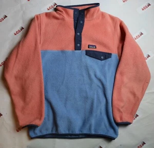 Patagonia Snap T Pullover Girls 14 Blue Pink Color Block  - Picture 1 of 10