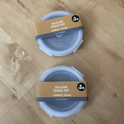 2 X Silicone Snack Pots Approx 350ml - Image 1 of 4