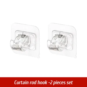 2-8PCS Self-Adhesive Curtain Rod Brackets No Drilling Hooks Holder Clip For Home - Picture 1 of 25