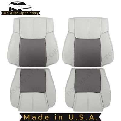 Cubiertas de repuesto delanteras de cuero sintético gris 2 tonos para Jeep Commander 2006-2010 Foto 1 de 4
