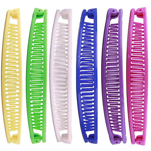 Youme Banana Clips Hair for Women Vintage 6 Count (Pack of 1), Multicolor 
