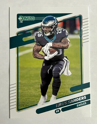 Miles Sanders 2021 Panini Donruss #109 Philadelphia Eagles Base Card - Image 1 of 2