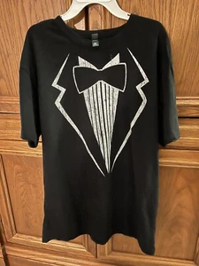 MENS Graphic Tuxedo T SHIRT Black Sze M - Picture 1 of 2
