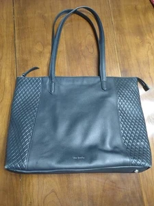 NWOT Vera Bradley Sycamore Black Leather Tote Bag Quilted Shoulder Bag - Picture 1 of 24