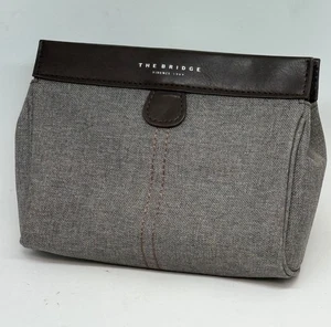 The Bridge Cosmetic Makeup Travel Toiletry Bag - Grey & Brown - New - Picture 1 of 5