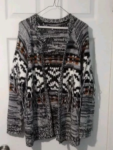 Women's Volcom Western Fringe Cardigan Sweater, Size M/L - Picture 1 of 3