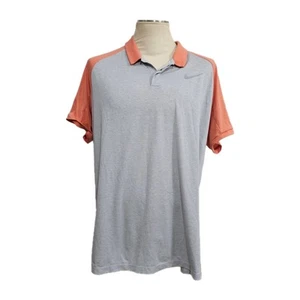 Nike Golf Dri Fit Polo Shirt Mens Orange/Gray Large XL - Picture 1 of 11