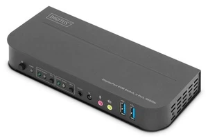 DIGITUS KVM-Switch DisplayPort – 2-Port Single-Display – 2 PC 1 Monitor – 1x Mau - Afbeelding 1 van 10