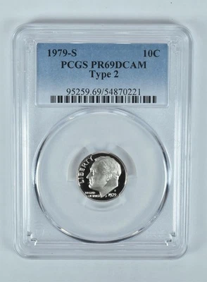 1979-S Roosevelt Dime Type 2 PR69 DCAM PCGS Blue Label *5645 - Image 1 of 4