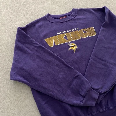 Винтажный NFL Minnesota Vikings Crewneck молодежи XL 18-20 взрослых маленький фиолетовый графический - Изображение 1 из 4