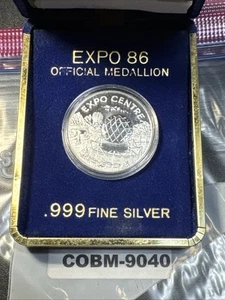 Expo 86 Vancouver Official Medallion .999 FINE SILVER COBM-9040 - Picture 1 of 8