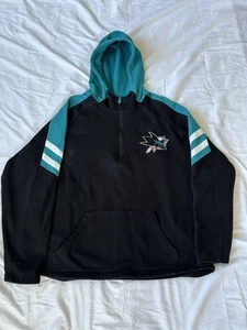 NHL Official Merchandise San Jose Sharks 1/4 zip Hoodie Men’s XL - Picture 1 of 4