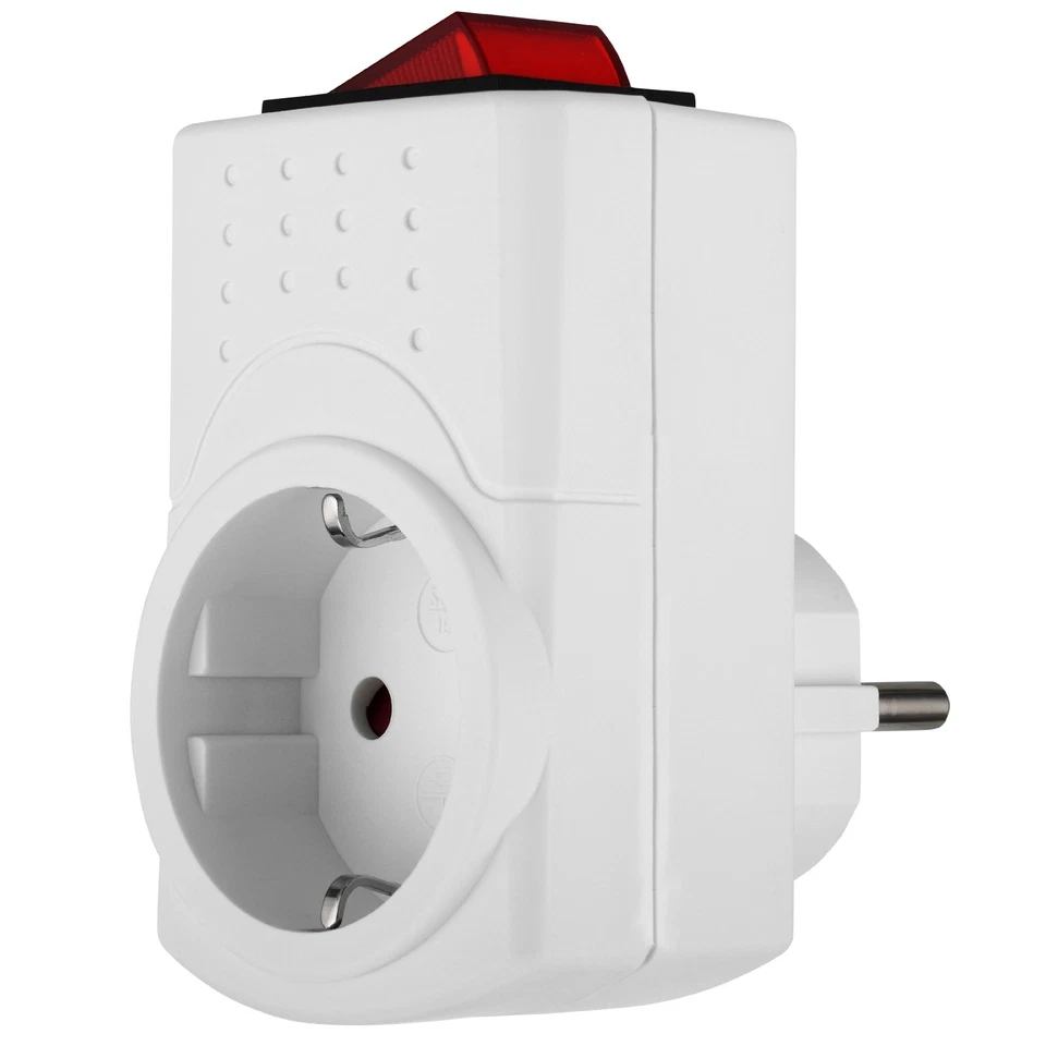 REV 16A 3500W 1-fach Schalt-Adapter mit Schalter - Weiß (0512085777)