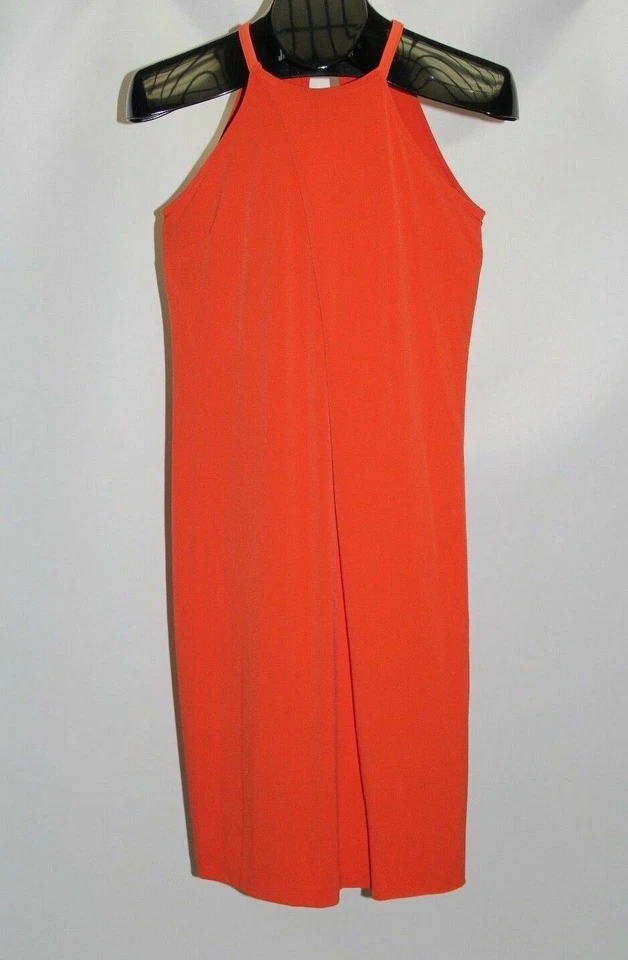 Bar III Womens 1320 Orange Sleeveless Halter Sheath Dress 2xs B B