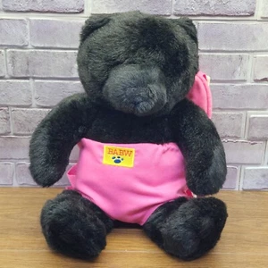 Vintage Build a Bear Schwarzbär 1997 Plüsch rosa Baby Puppe Rucksack Trage BABW - Bild 1 von 15