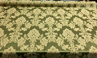 Fabricut Grove Damask Deluxe Forest Green Fabric By the yard - Image 1 of 4
