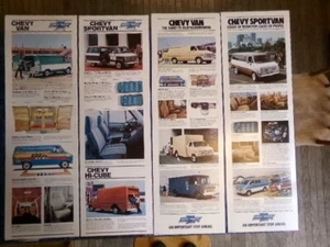 4 letreros litográficos publicitarios vintage 1980 1981 Chevy Vans concesionario de autos sala de exposición - Imagen 1 de 19