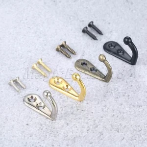 5x Antique Mini Wall Hooks Single Hook Wall Mounted Hanger Towel Robe Bathroom - Picture 1 of 20