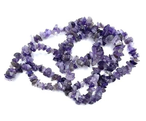 Collana Ametista Chip Salute Buona Energia Cristallo Guarigione Pietra 17” Artigianale - Foto 1 di 3