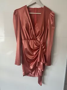 Cocktailkleid Abendkleid Party Hochzeit Apricot Volant Gr. S - Bild 1 von 4