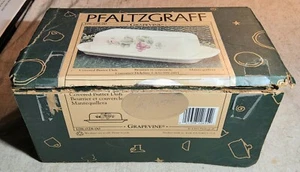 1993 UNUSED PFALTZGRAFF GRAPEVINE COVERED BUTTER DISH 108-028-00 IN ORIGINAL BOX - Picture 1 of 11