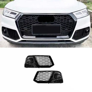 Pair Front Bumper Fog Light Bezel Grille Cover with ACC For Audi Q5 2018-2020 - Bild 1 von 7