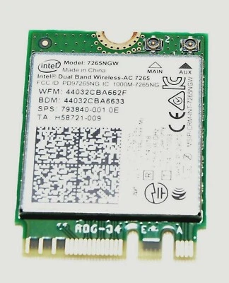 793840-001, Wireless WLAN Modul 11 AC 7265NV, HP Omen 17-AN012DX, (S/N 43222) - Bild 1 von 2