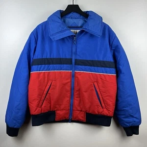 Chaqueta DE COLECCIÓN Para Hombre Grande Azul Cremallera Completa Esquí Snowboard Abajo Abrigo Abombado Años 90 - Imagen 1 de 24