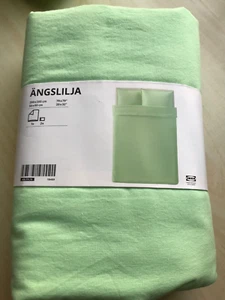 Ikea Angslilja Light Green Double Duvet Cover Set 405.771.70 NEW Pure Cotton - Picture 1 of 7