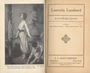 Lucretia Lombard 1922 Norris Sentimental Novel Ex Lib Norma Shearer Silent Film - Picture 1 of 7
