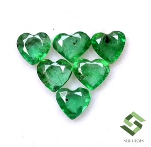 4x4 mm Natürlicher Smaragd Herzform Schliff Posten 06 Stck. 1,03 cts Lose Edelsteine - Bild 1 von 5
