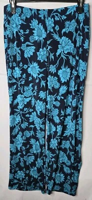 JM Collection Plus Elena Printed Wide-Leg Knit Pull-On Pant, Intrepid Blue 3X    - Image 1 of 4