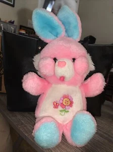 Vintage 1980's Bunny Stuffed Animal The Hopalong  Gang Item No. 634 Dan Dee Pink - Picture 1 of 7