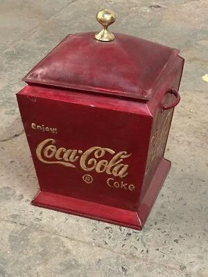 Vintage Large Size Iron Coca Cola Ice Box Original Old Fine Hand Painted - Image 1 of 4