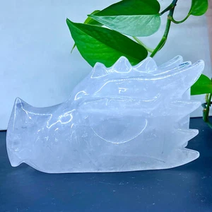 2.73LB Natural white crystal quartz mineral hand carved ornaments with spiritual - Picture 1 of 14