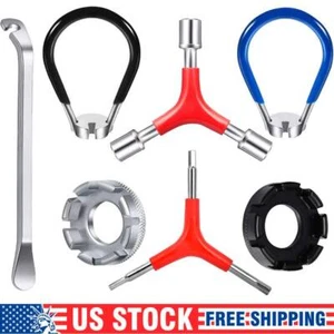 Bike Spoke Adjustment Wrench Bicycle Rim Truing Tool Set of 7 - Picture 1 of 7