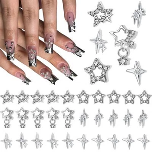 Star Nail Charms - 30PCS Star Nail Charms for Nails Nail Charms Set 9 - Picture 1 of 8
