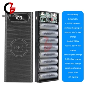 Removable Battery Mobile Power Bank Case DIY For 8*21700 Batteries Fast Charging - Picture 1 of 35