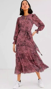 Whistles Pink Wild Cat Tiered Dress Size 18 New Without Tags RRP £199 - Picture 1 of 5