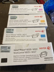 JUEGO COMPLETO Cartucho de tóner Xerox Phaser 6020 CYMK Genuino NUEVO-ENVÍO GRATUITO - Imagen 1 de 1
