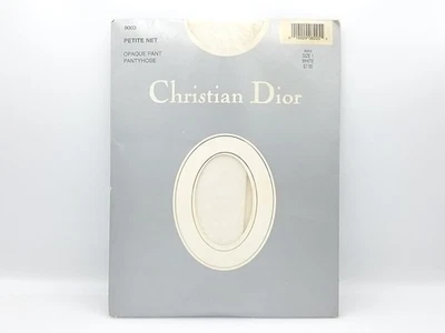 Christian Dior 9003 Petite Net Pantyhose Opaque Pant Size 1 White Vintage New - Image 1 of 4