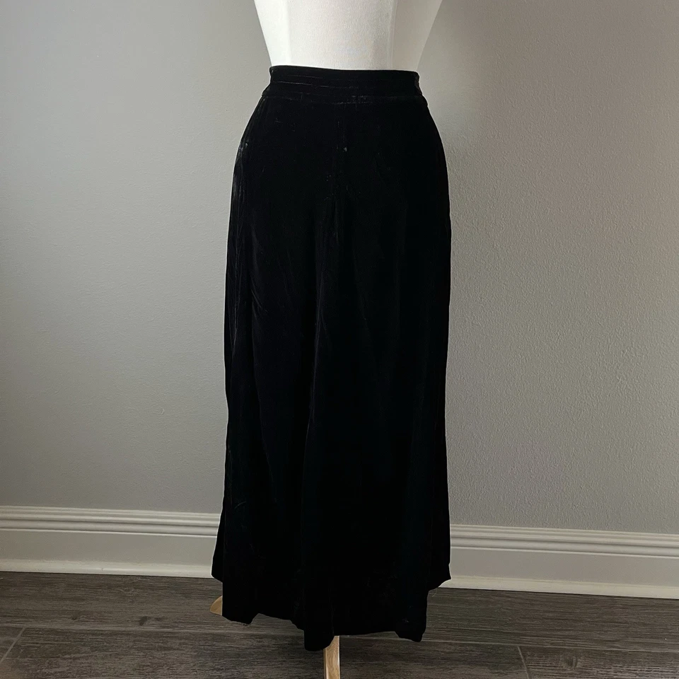 Maxi Falda Terciopelo Mujer Bruja Negra Gótica Y2k Años 90 Grunge Talla 10/Mediana Foto 1 de 4