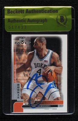 BAS 2002-03 Upper Deck Jugador Más Valioso Novato Carlos Boozer #201 Auténtico Automático Novato RC Foto 1 de 2