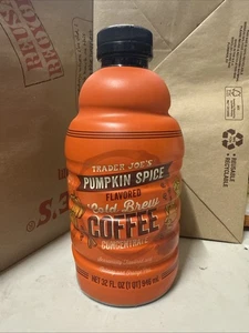 TRADER JOE'S Pumpkin Spice Cold Brew Coffee Concentrate 32FL Oz NEW! - Picture 1 of 6