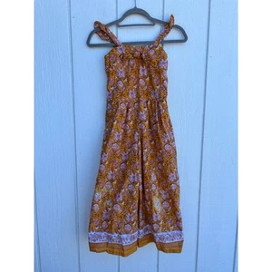 Janie And Jack Jumpsuit, Wide Leg, Mustard Yellow, Floral, Sz 8 - Picture 1 of 8