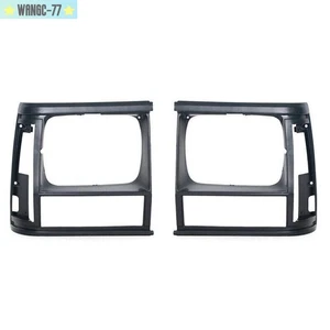 For Jeep Cherokee 1991-1996 Black Headlight Bezel LH & RH Set 55034078 55034079 - Picture 1 of 10