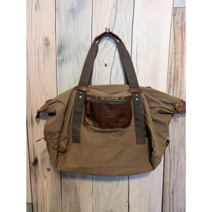 Field & Co Vintage Cotton Medium Size Brown & Tan Canvas Duffel Bag VGUC - Picture 1 of 3