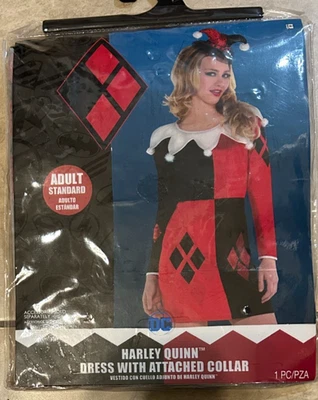 Vestido Harley Quinn con Cuello DC Disfraz para Adulto NUEVO Embalaje al por menor Para Mujer Med 8 Foto 1 de 2